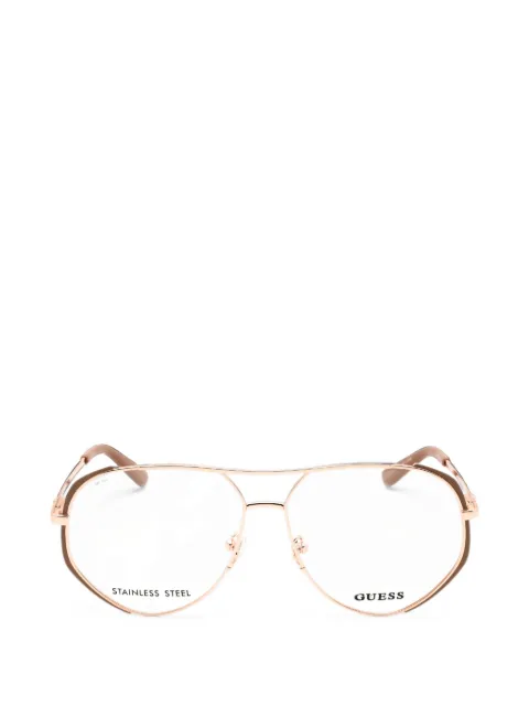 GUESS EYEWEAR double-bridge geometric-frame glasses