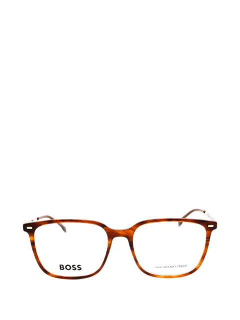 BOSS tortoiseshell-effect rectangle-frame glasses
