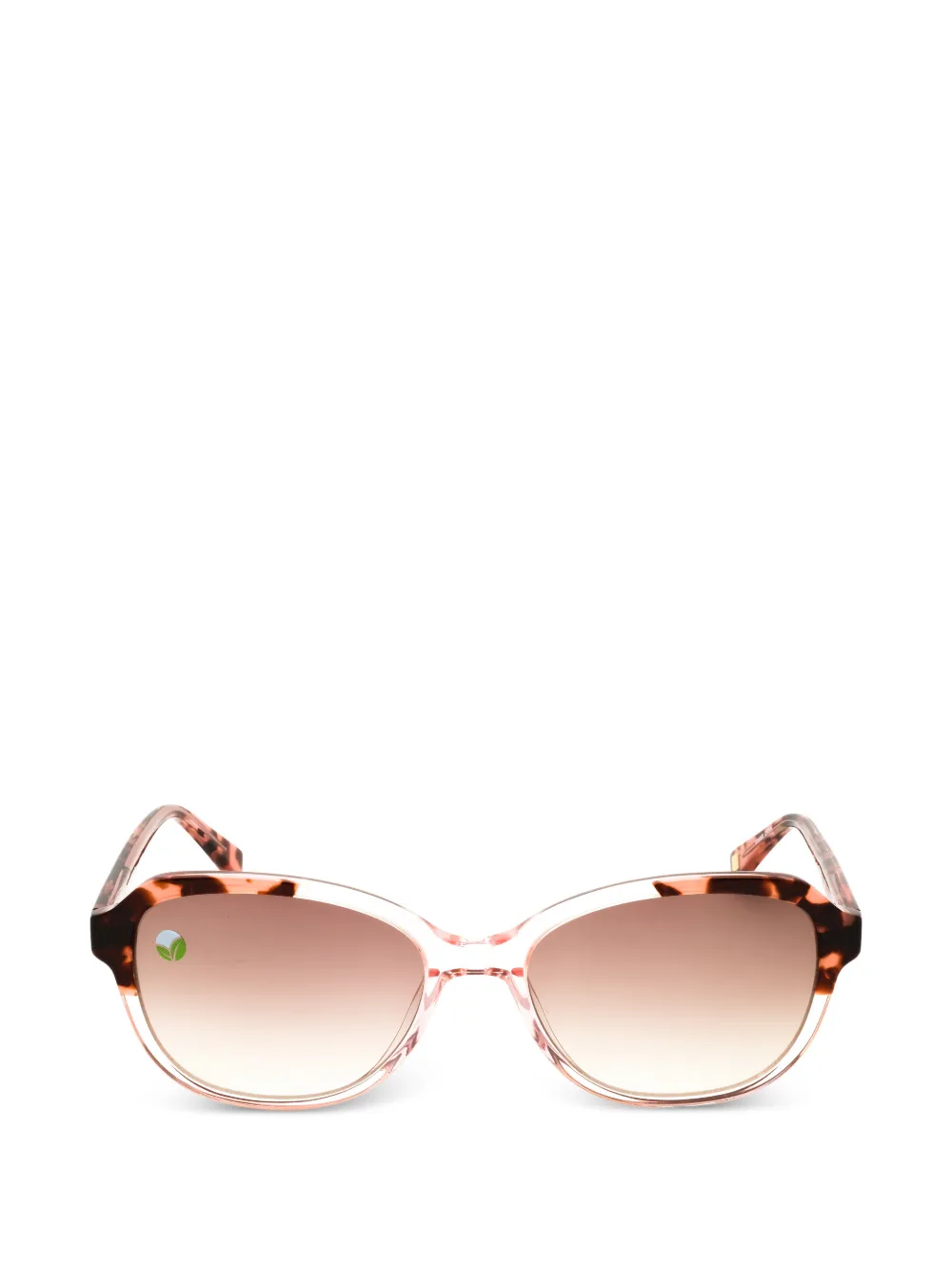 ANNE KLEIN tortoiseshell-effect oval-frame sunglasses - Bianco