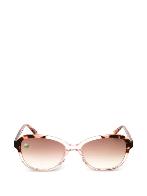 ANNE KLEIN tortoiseshell-effect oval-frame sunglasses