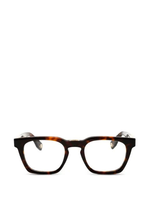 Police tortoiseshell-effect rectangle-frame glasses