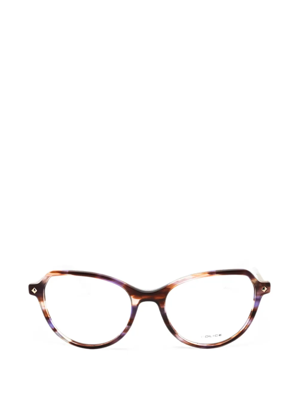 Police cat-eye glasses - Marrone