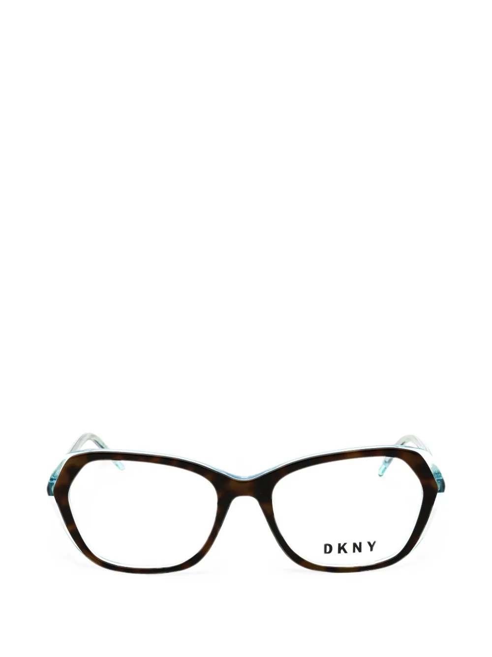 DKNY tortoiseshell-effect geometric-frame glasses