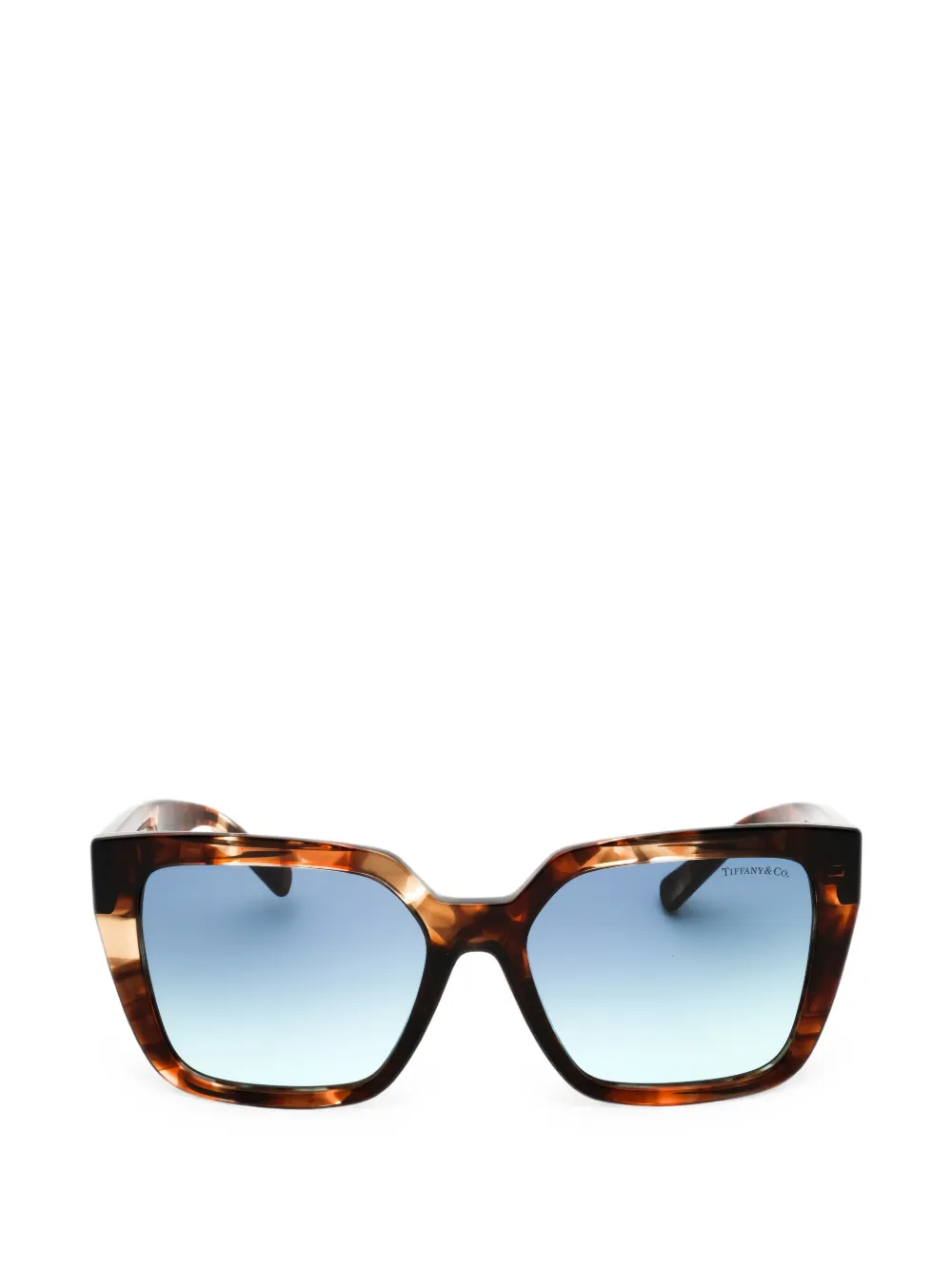 Tiffany & Co. tortoiseshell-effect rectangle-frame sunglasses · 55