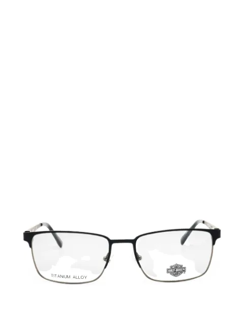 HARLEY-DAVIDSON rectangle-frame titanium glasses