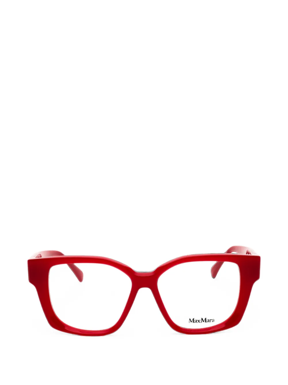 Max Mara Rectangular-frame Glasses In Red