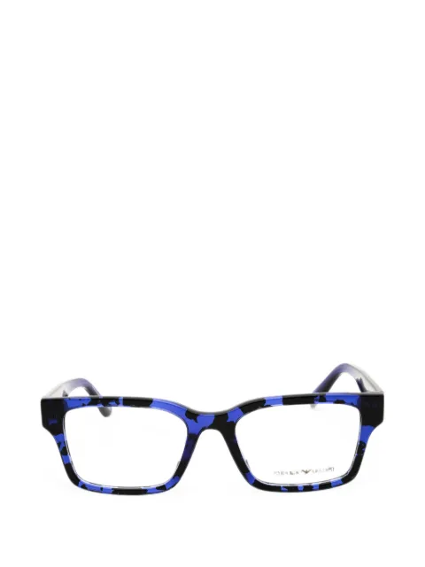 Emporio Armani tortoiseshell-effect rectangle-frame glasses