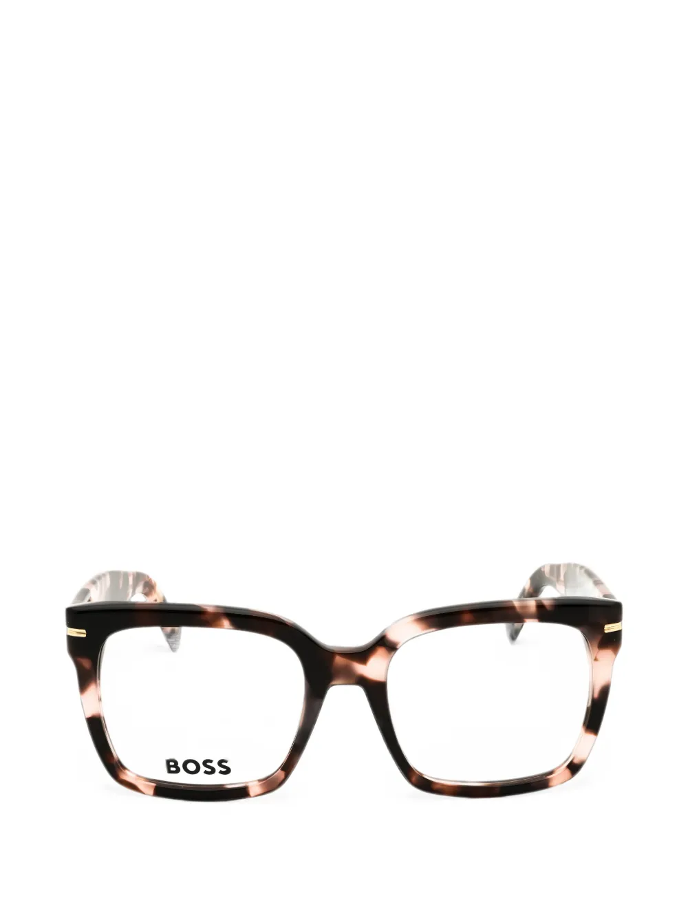 BOSS tortoiseshell-pattern square-frame glasses · 53