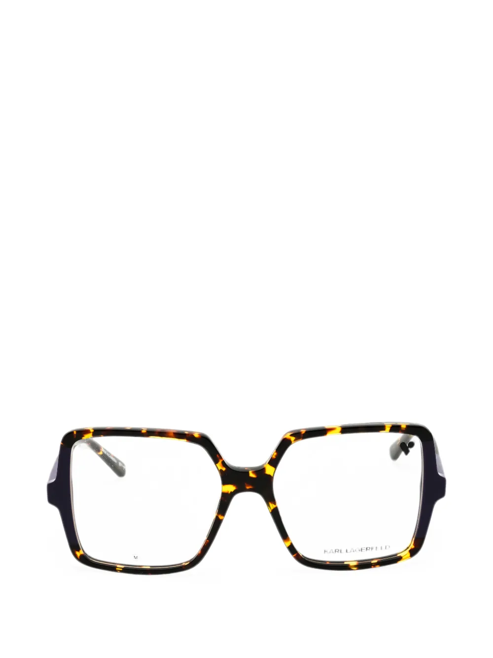 Karl Lagerfeld tortoiseshell-effect square-frame glasses - Marrone