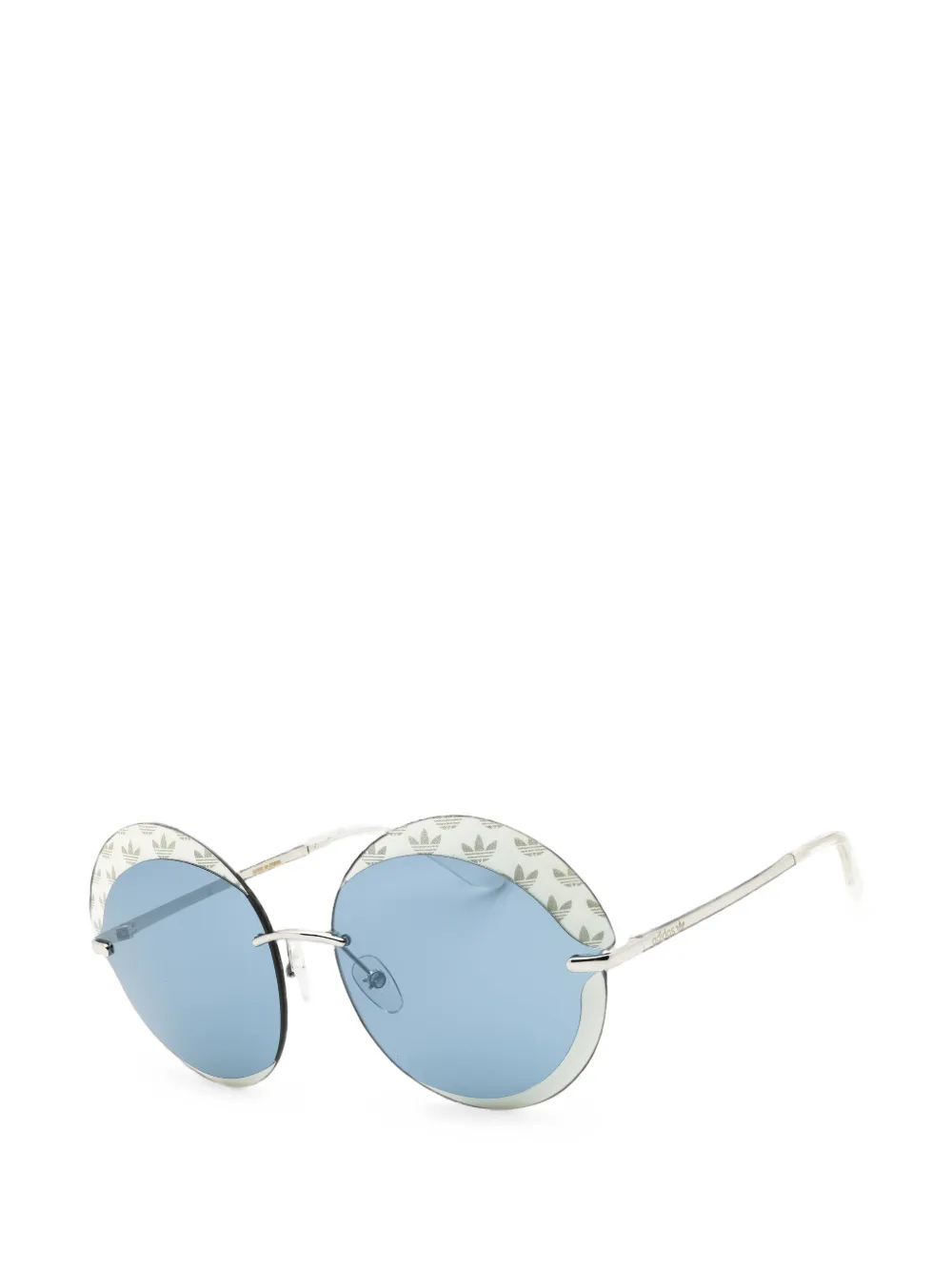 adidas round-frame logo-print sunglasses Groen