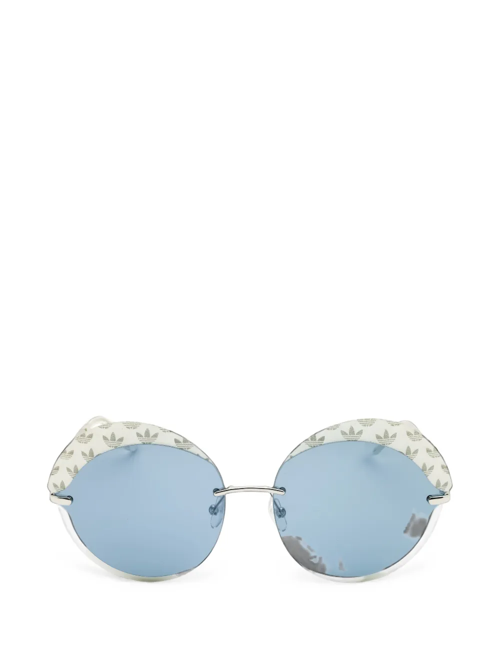 adidas round-frame logo-print sunglasses Groen