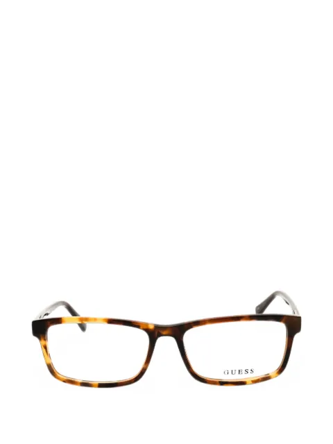 GUESS EYEWEAR tortoiseshell-effect rectangle-frame glasses