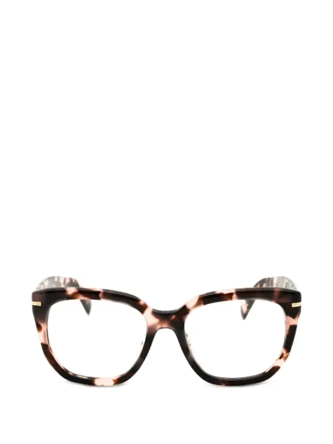 BOSS tortoiseshell-pattern rectangle-frame glasses