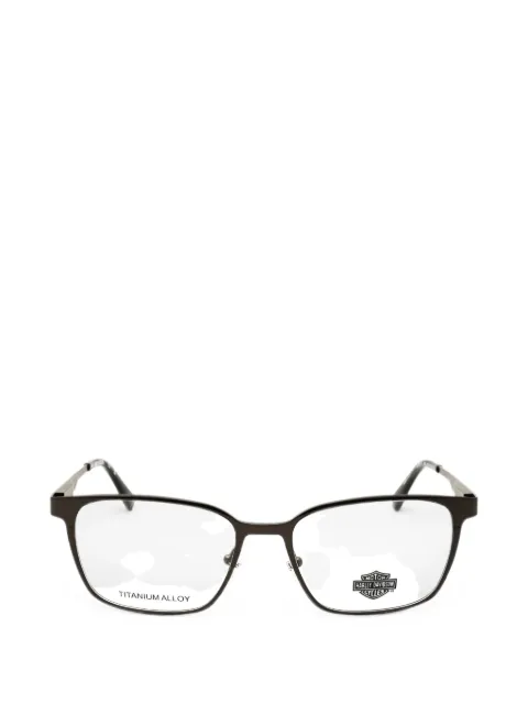 HARLEY-DAVIDSON rectangle-frame titanium glasses