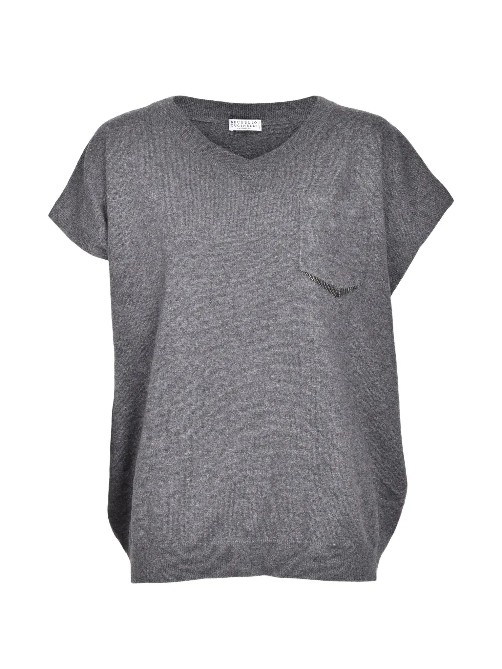 Brunello Cucinelli cashmere V-neck sweater - Grau