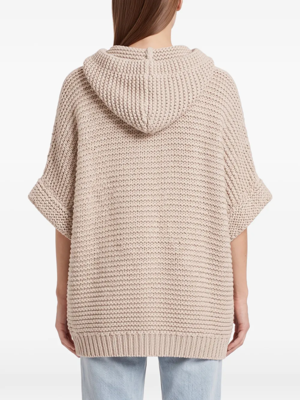 Brunello Cucinelli Chunky gebreid vest met korte mouwen Beige