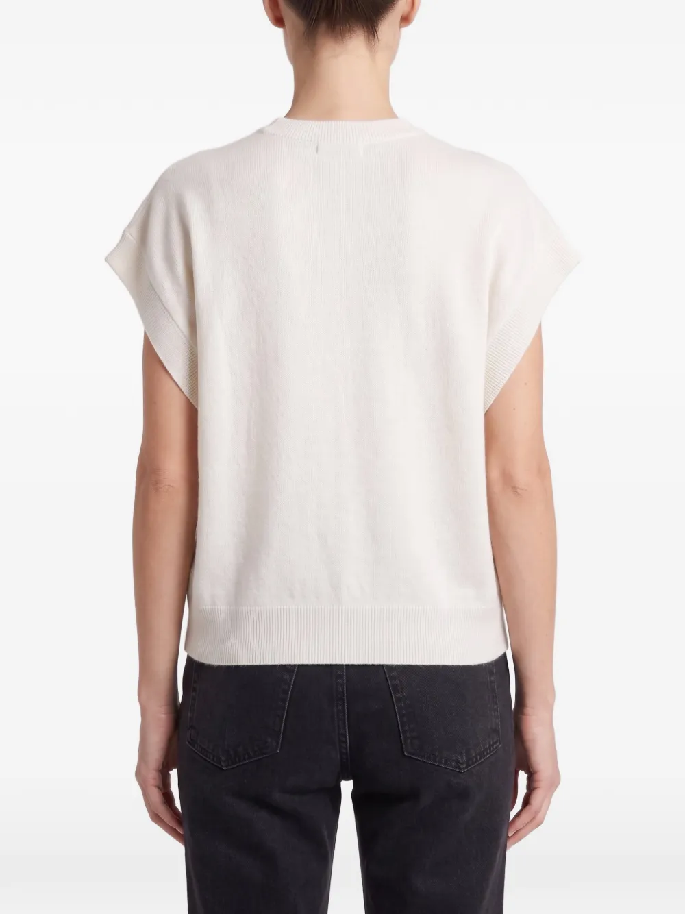 Brunello Cucinelli Trui verfraaid met pailletten en korte mouwen Beige