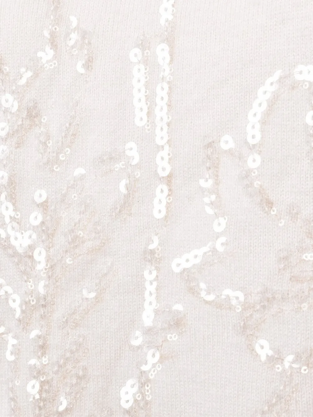 Brunello Cucinelli Trui verfraaid met pailletten en korte mouwen Beige