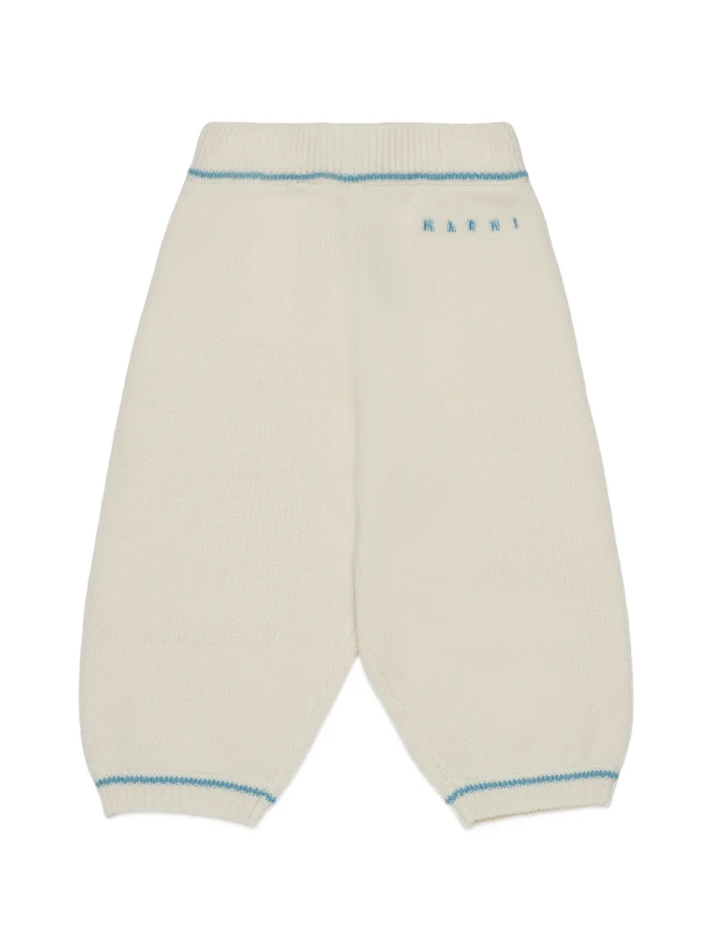 Marni Kids logo-embroidered trousers - Toni neutri