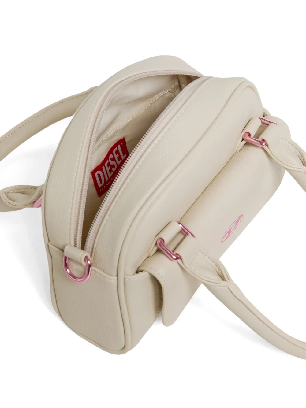 Diesel Kids Wredy tas met geborduurd logo en handvat Beige