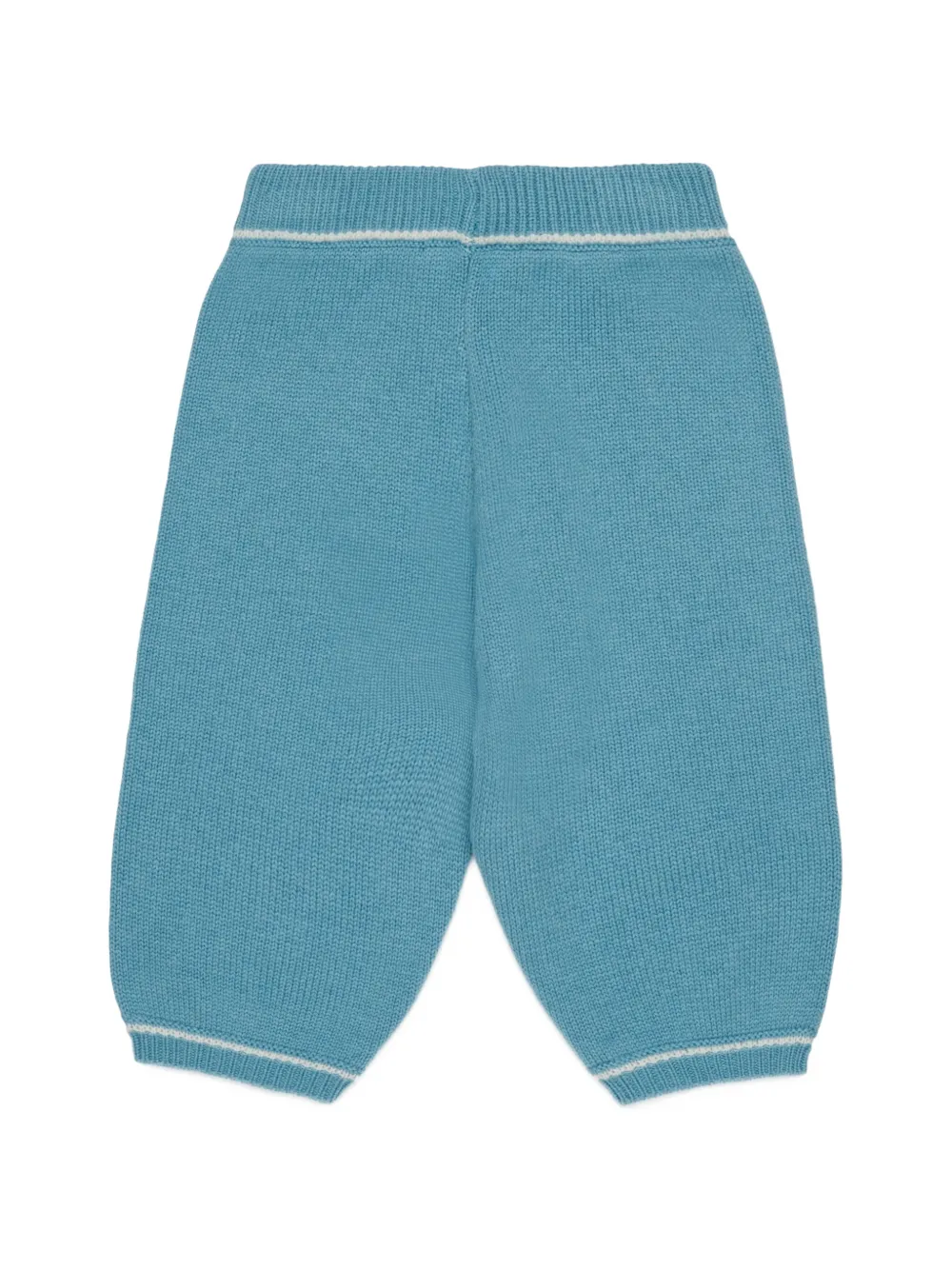 Marni Kids logo-embroidered trousers Blauw