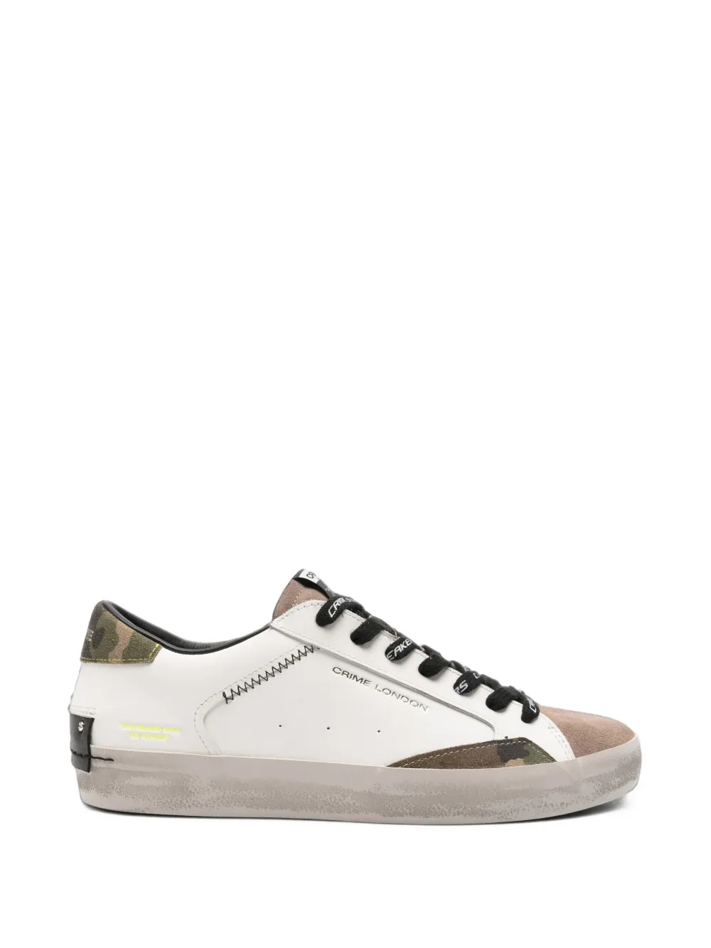 Crime London camouflage-print leather sneakers