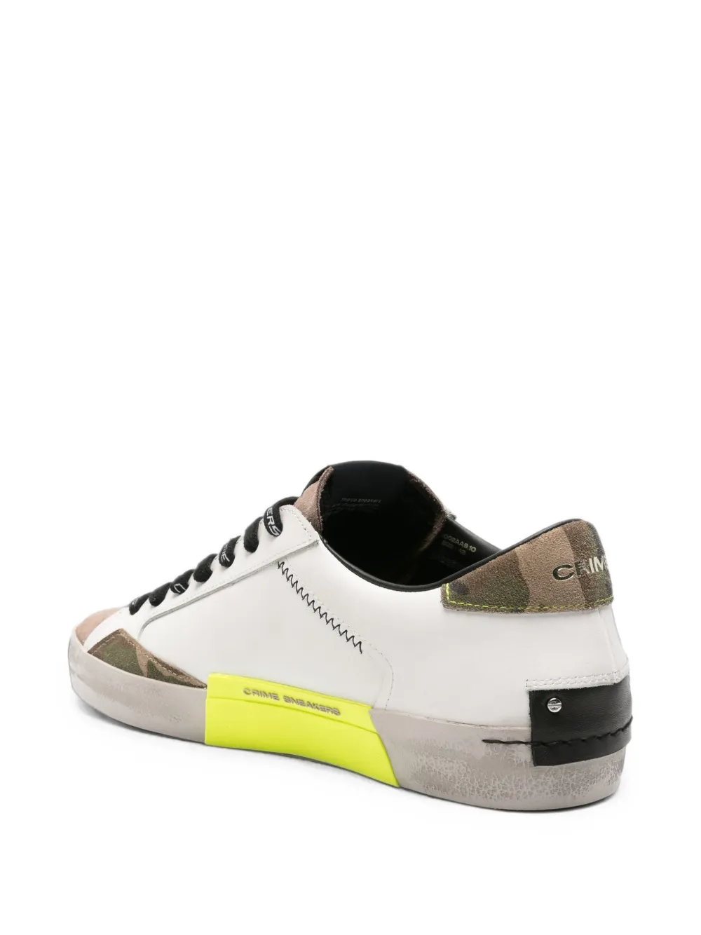Crime London camouflage-print leather sneakers Wit