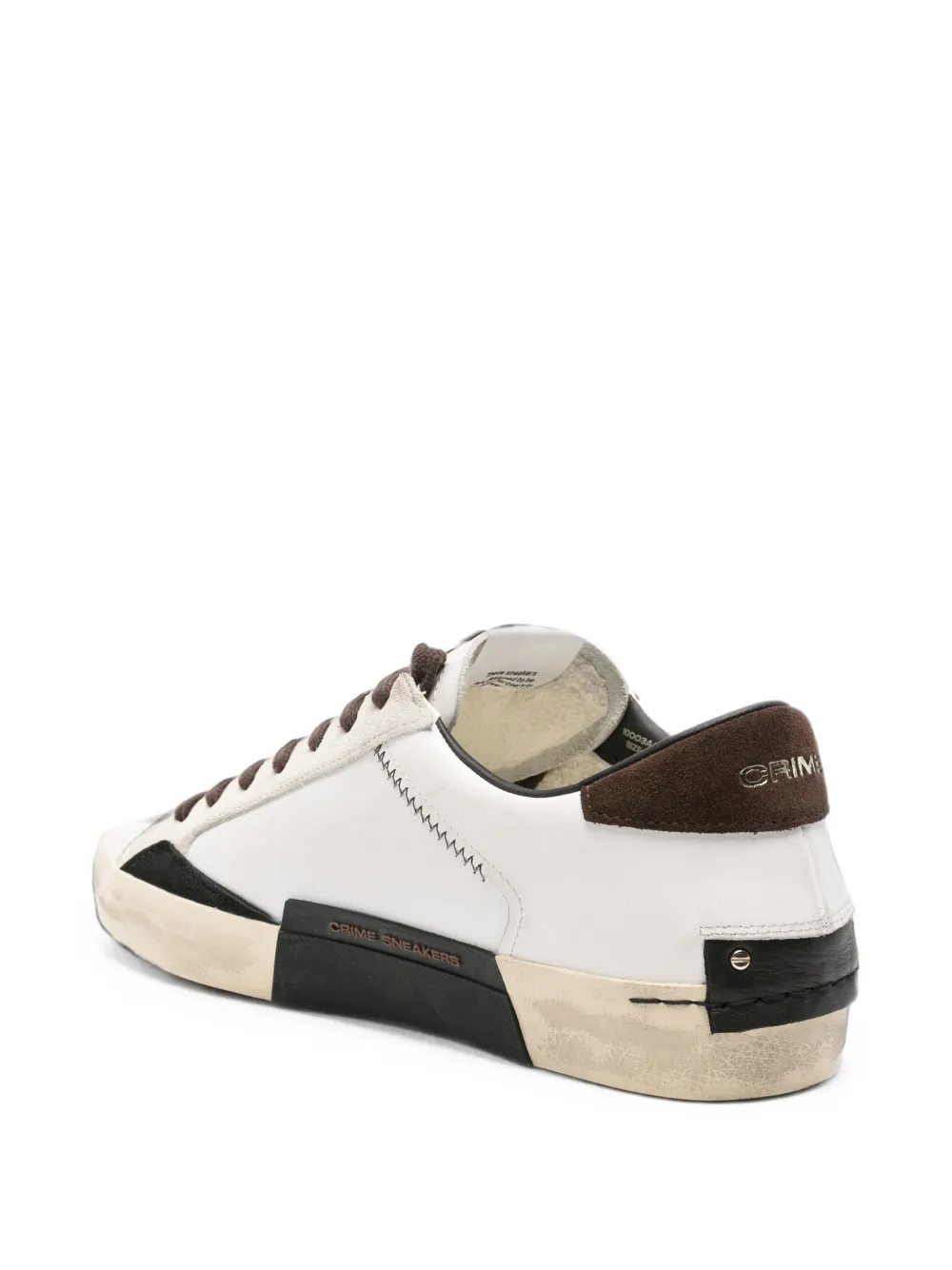 Crime London distressed-effect leather sneakers Wit