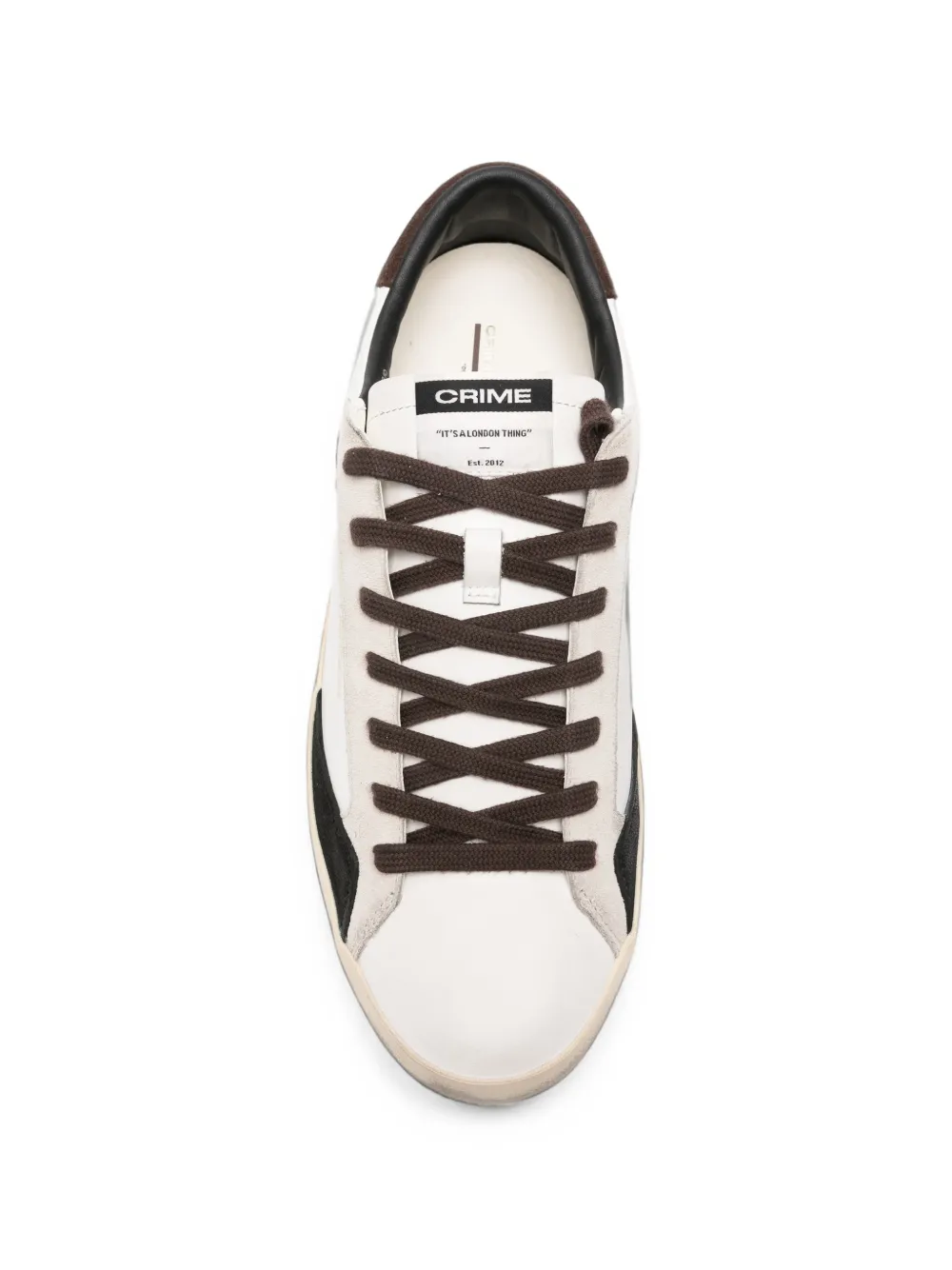 Crime London distressed-effect leather sneakers Wit