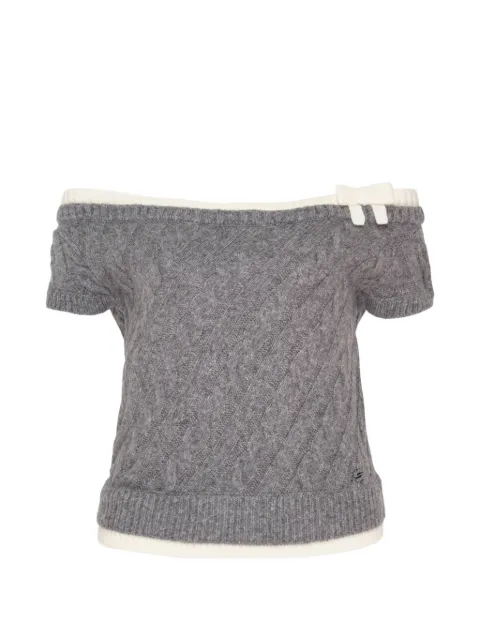 SHUSHU/TONG top en tejido de ochos con detalle de moño