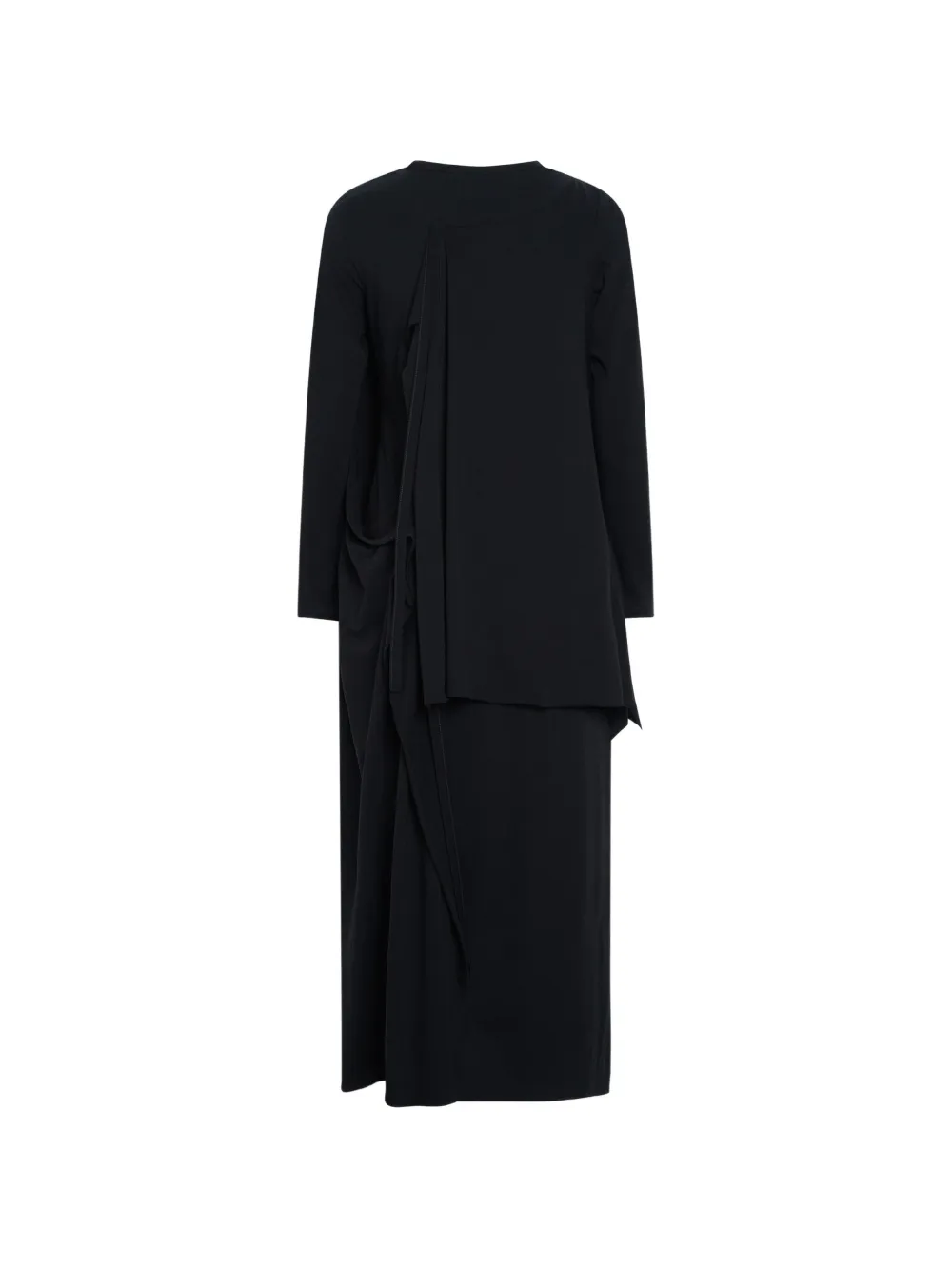 Yohji Yamamoto Binder gelaagde gedrapeerde maxi-jurk Zwart