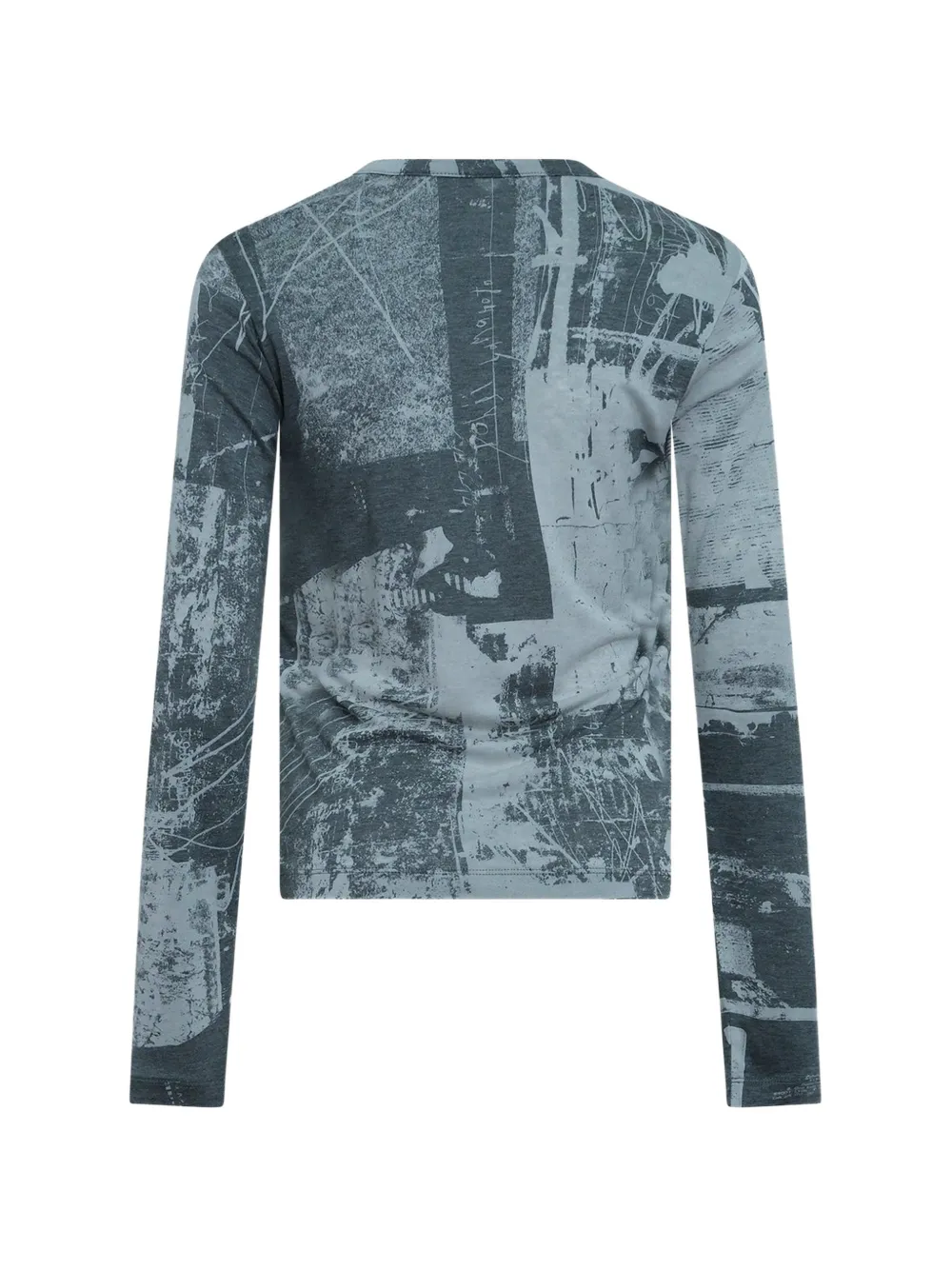 Y's Desolate City T-shirt met lange mouwen en print Grijs