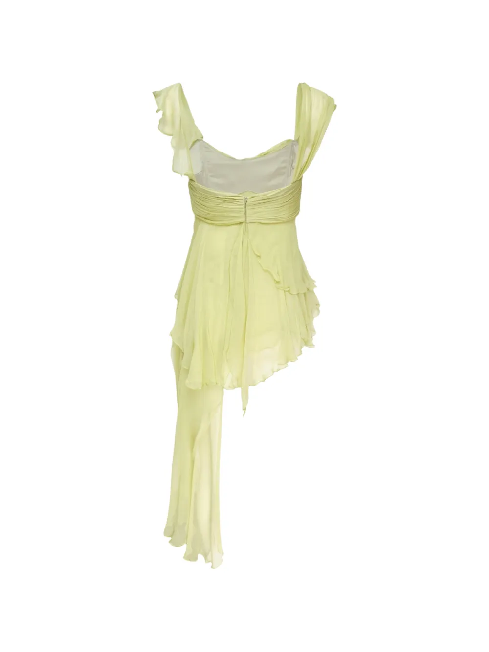 Stolen Stores Fairy asymmetrische mini-jurk met ruches Groen