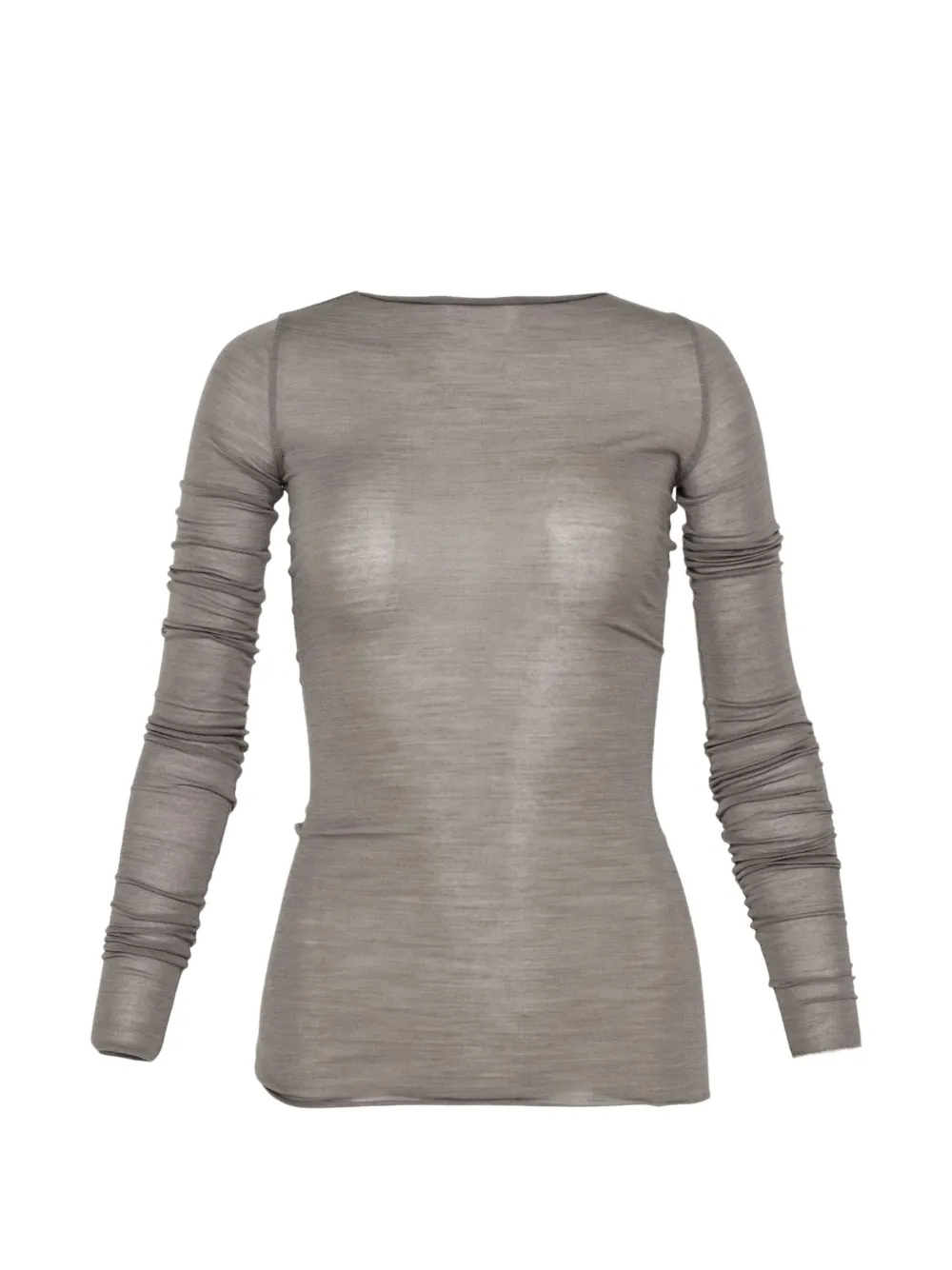 Rick Owens LS ruched long-sleeve T-shirt - Grigio