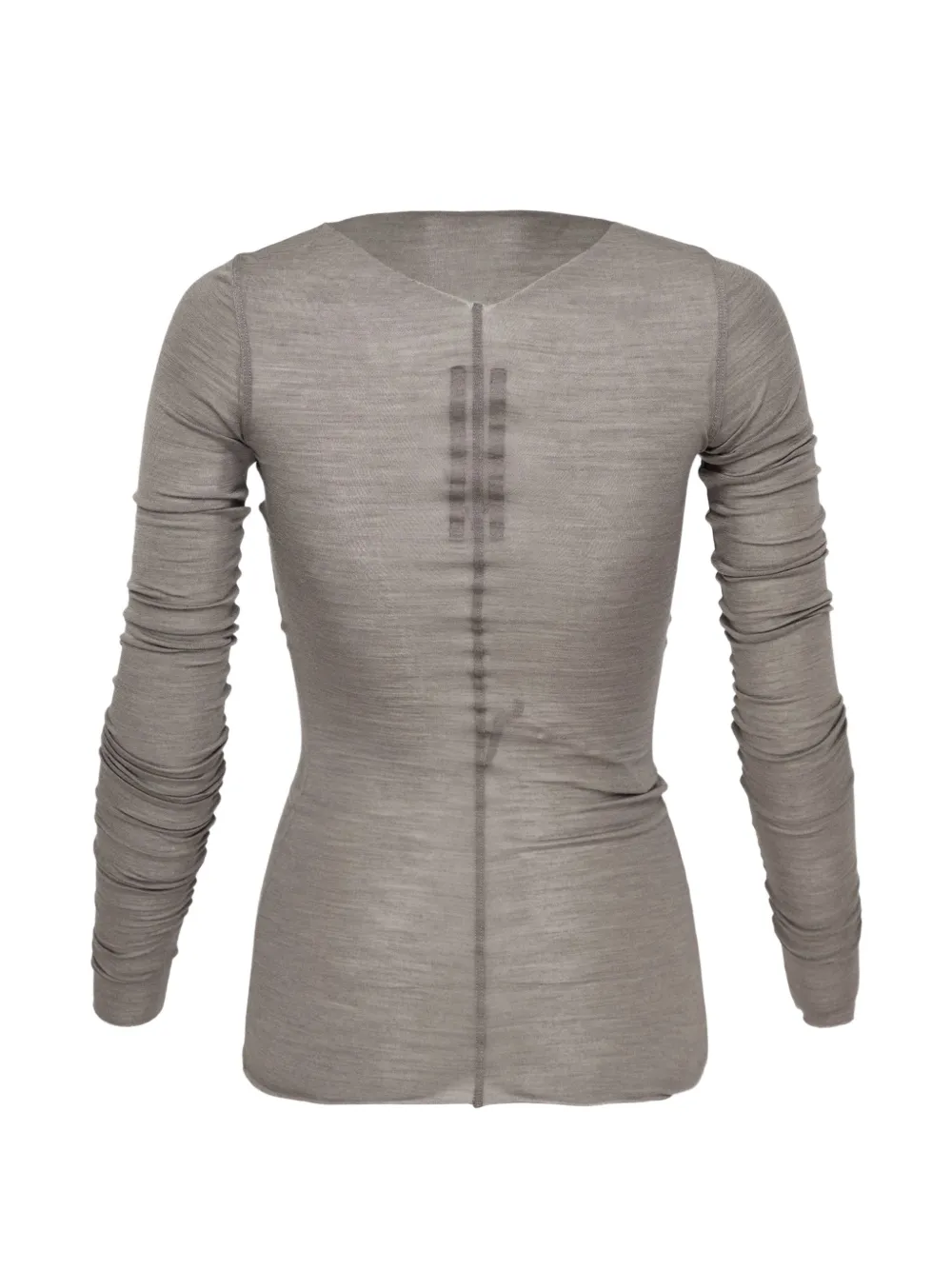 Rick Owens Gesmokt T-shirt met lange mouwen Grijs