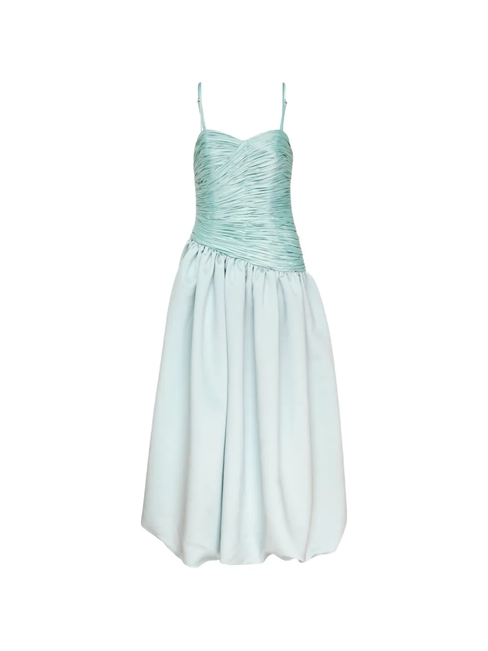 Stolen Stores ruched bubble-hem midi dress