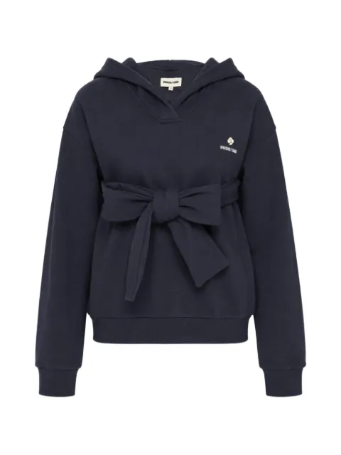 SHUSHU/TONG bow-detail logo-patch hoodie