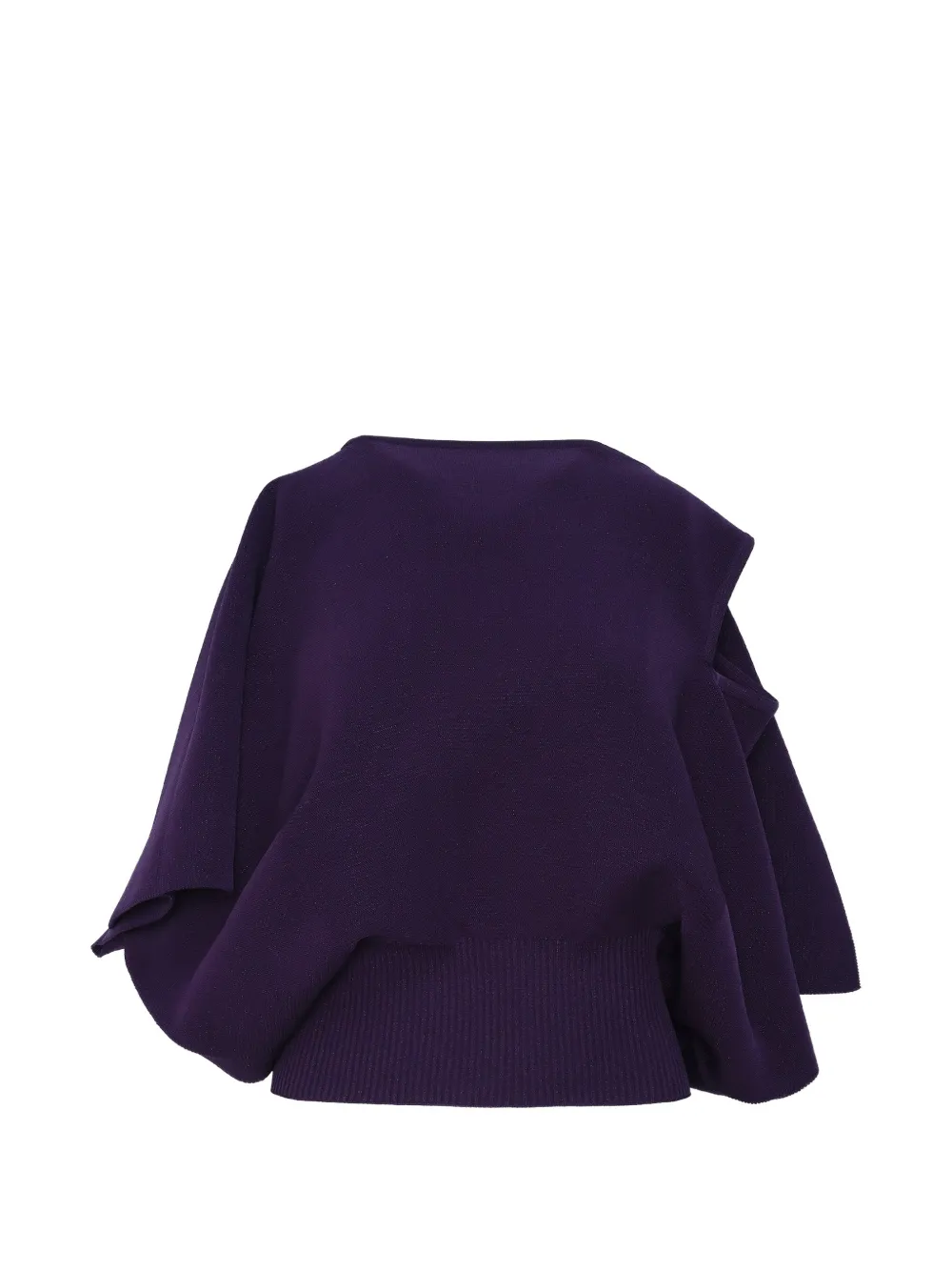 Cfcl Pottery Crease Off-shoulder Ribbed-hem Blouse In Blue
