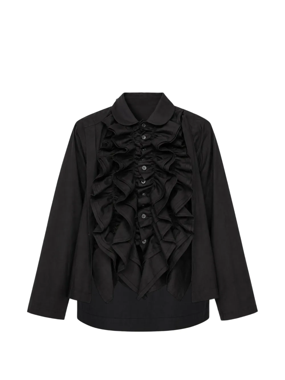 Comme Des Garçons Tao Ruffled Layered Shirt In 블랙