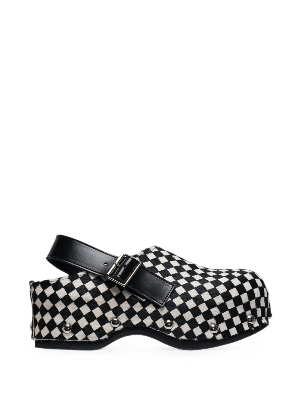 Comme des Garçons TAO check-print studded clogs