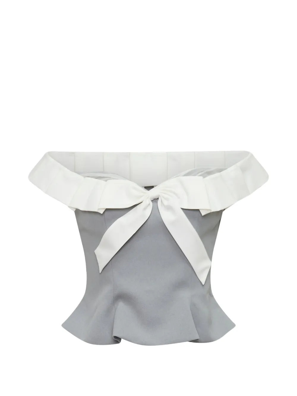 Stolen Stores bow-detail pleated-trim top