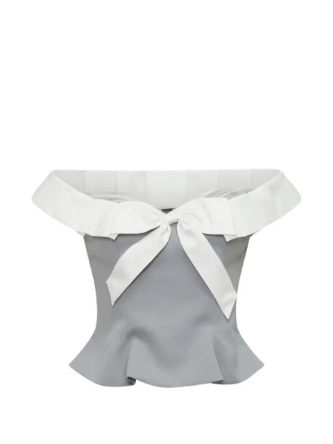 Stolen Stores bow-detail pleated-trim top