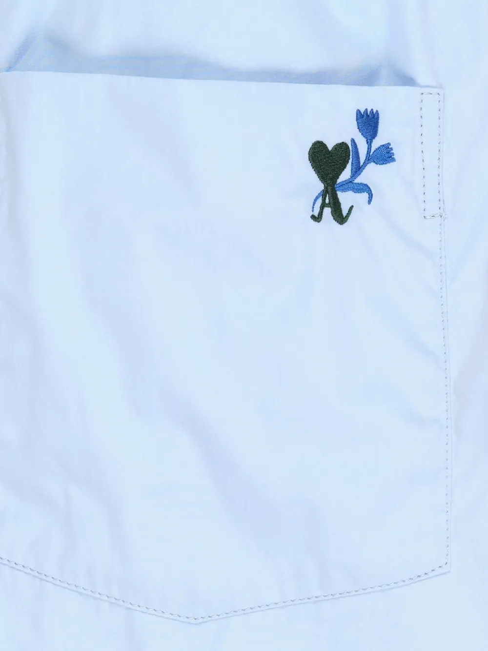 AMI Paris Ami de Coeur embroidered shorts Blauw