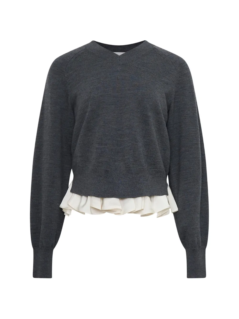 3.1 Phillip Lim ruffled-trim V-neck sweater