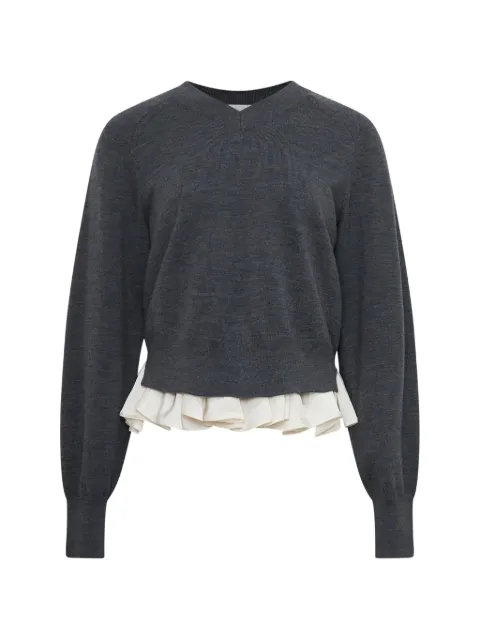 3.1 Phillip Lim ruffled-trim V-neck sweater