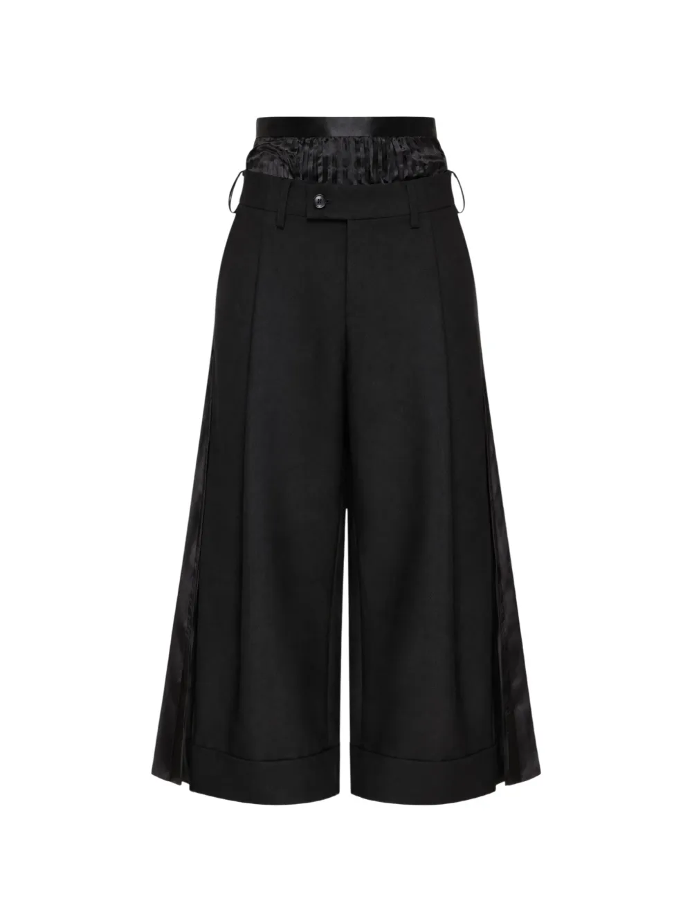Junya Watanabe pleated layered trousers Zwart
