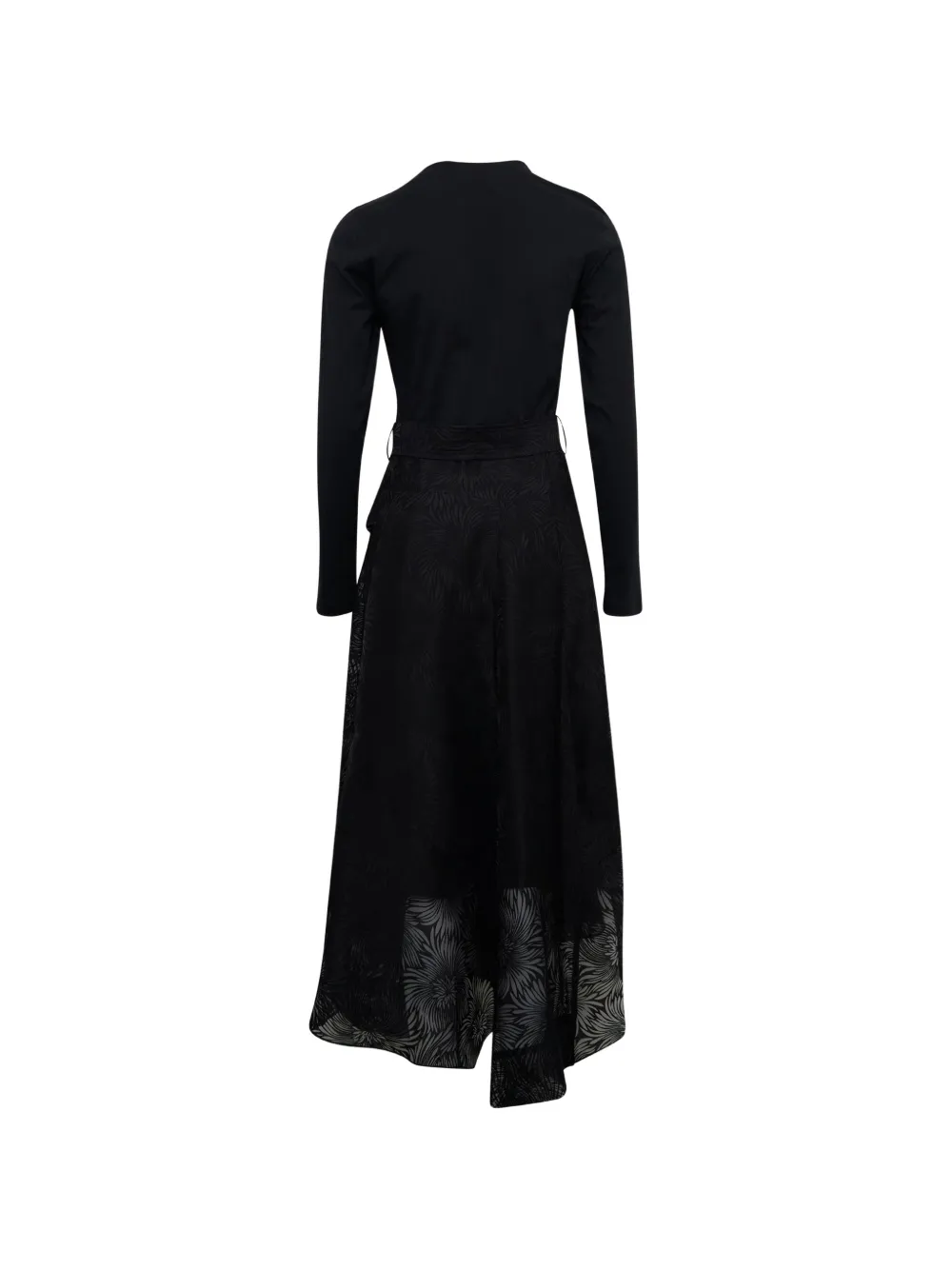 3.1 Phillip Lim belted floral-jacquard maxi dress Zwart