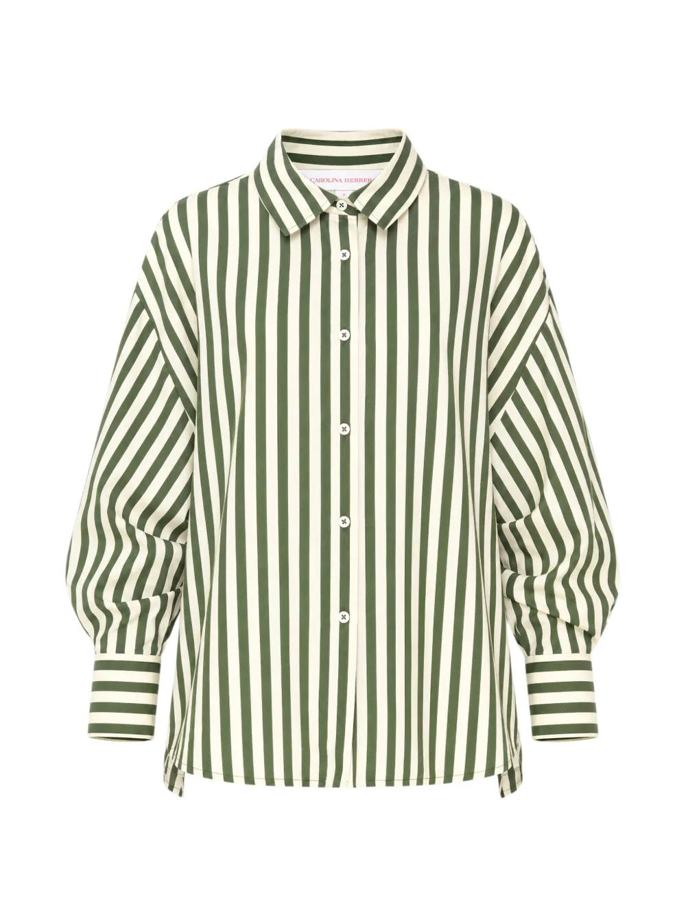 Carolina Herrera Clara striped balloon-sleeve shirt