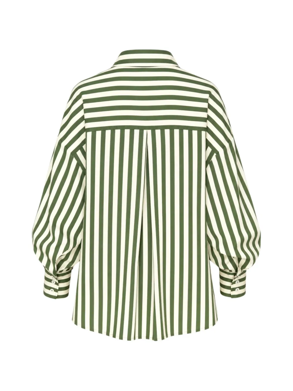 Carolina Herrera Clara gestreepte blouse met ballonmouwen Groen
