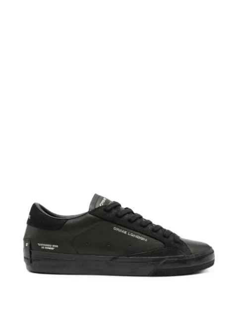 Crime London logo-print leather sneakers